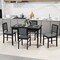 5-Piece Rubber Wood Dining Table Set with 4 Comfortable Cushion Chairs Ideal for Home and Kitchen